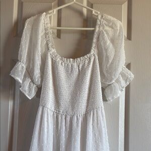 White Puff Sleeve Dress